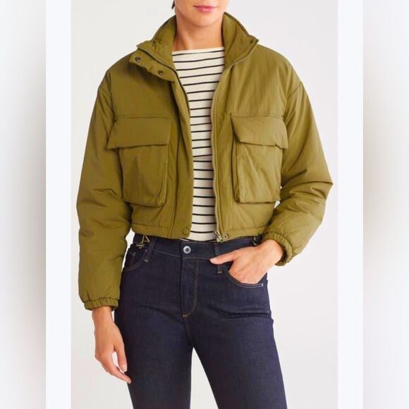 BLANKNYC Nylon Crop Puffer
Jacket, Size X-Small ARMY Green Jacket - Picture 2 of 8